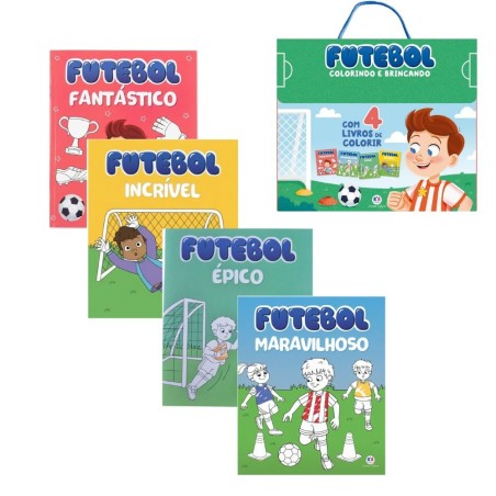 Box Com 4 Livros De Colorir Infantil Futebol Educativo
