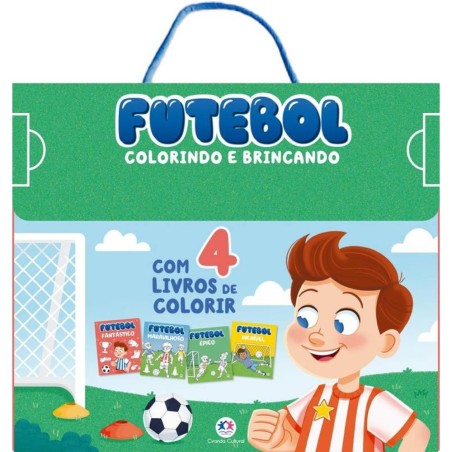 Box Com 4 Livros De Colorir Infantil Futebol Educativo