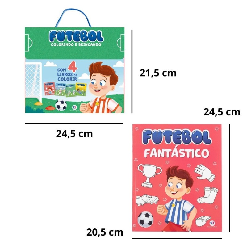 Box Com 4 Livros De Colorir Infantil Futebol Educativo