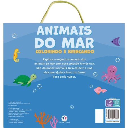 Box Com 4 Livros De Colorir Infantil Animais Do Mar Educativo