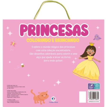 Box Com 4 Livros De Colorir Infantil Princesas Educativo