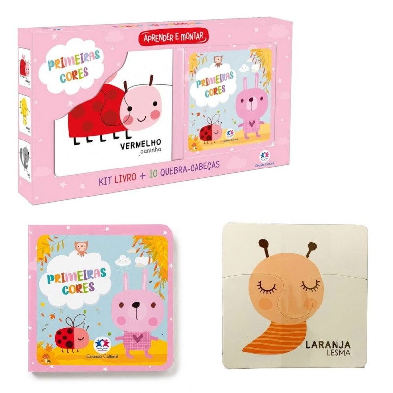 Kit Livro Com Quebra-Cabeça Infantil Primeiras Palavras