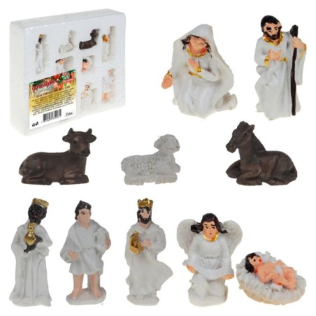 Decorção Enfeite De Natal Presépio Natalino Em Resina 10 Peças 5cm 2