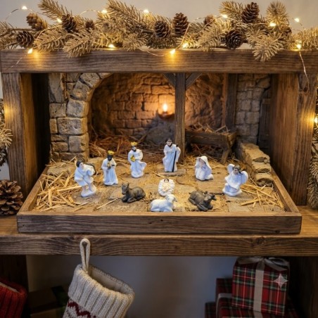 Decorção Enfeite De Natal Presépio Natalino Em Resina 10 Peças 5cm