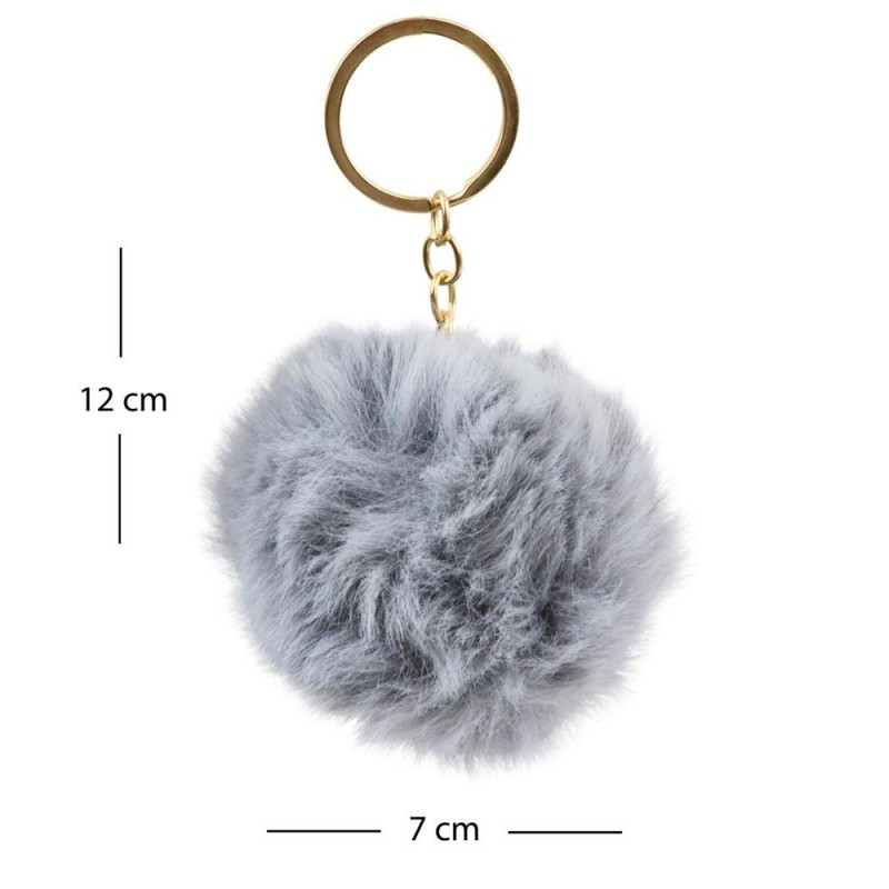 Chaveiro Pompom De Pelúcia 7cm Para Bolsa Mochila E Chaves