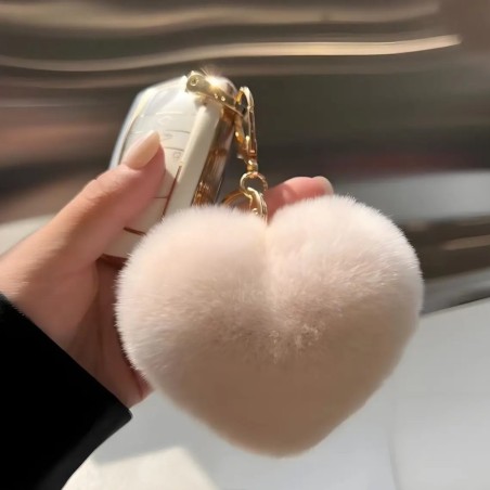 Chaveiro Pom Pom Coração Decorativo Bolsa Mochila Carro 2