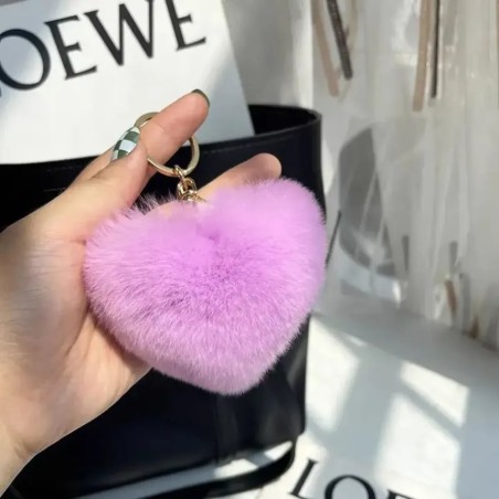 Chaveiro Pom Pom Coração Decorativo Bolsa Mochila Carro