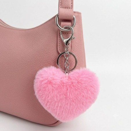 Chaveiro Pom Pom Coração Decorativo Bolsa Mochila Carro