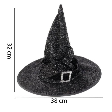 Chapéu De Bruxa Com Brilho Halloween Fantasia