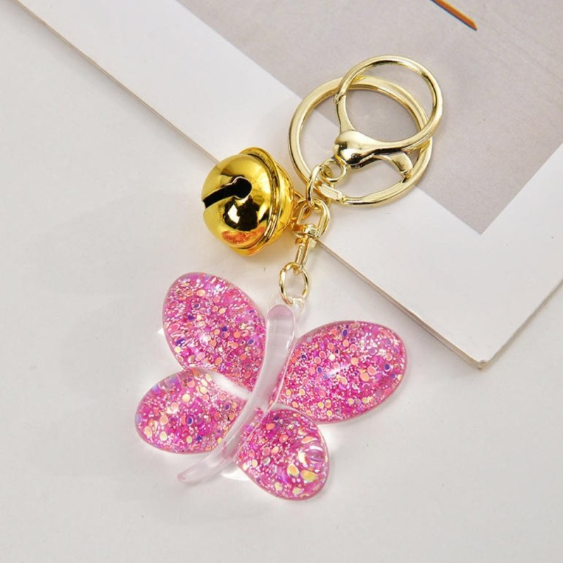 Chaveiro Decorado Borboleta Sino Glitter Bolsa Mochila Carro