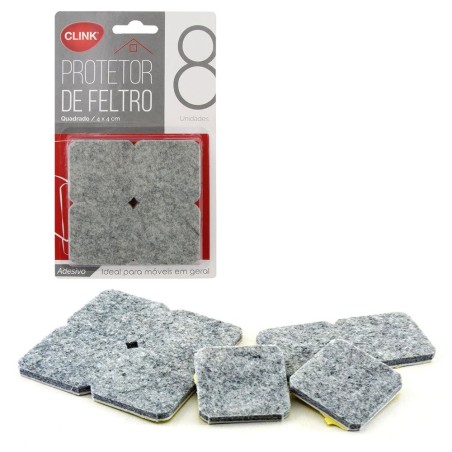 Protetor De Móveis Feltro Adesivo Quadrado 4cm 8 Unidades