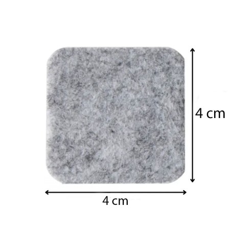Protetor De Móveis Feltro Adesivo Quadrado 4cm 8 Unidades