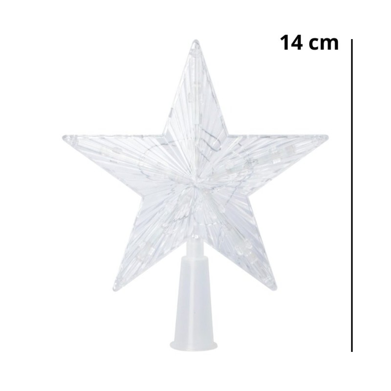 Estrela Ponteira Para Árvore De Natal Com Led 14 Cm 127V