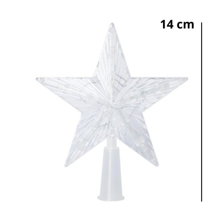 Estrela Ponteira Para Árvore De Natal Com Led 14 Cm 127V