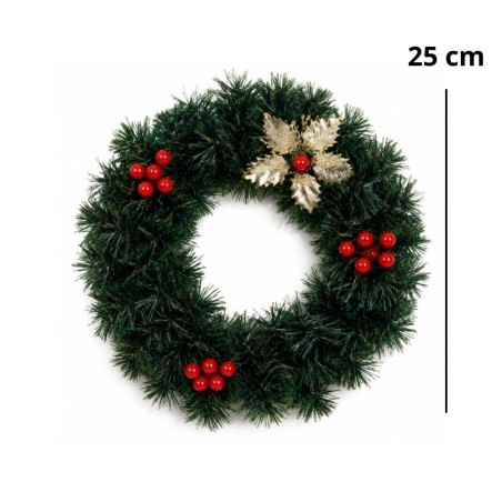 Guirlanda Decorativa Enfeitada Verde 25 Cm Natal