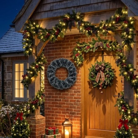 Guirlanda Nevada Decorativa Verde 30 Cm Natal