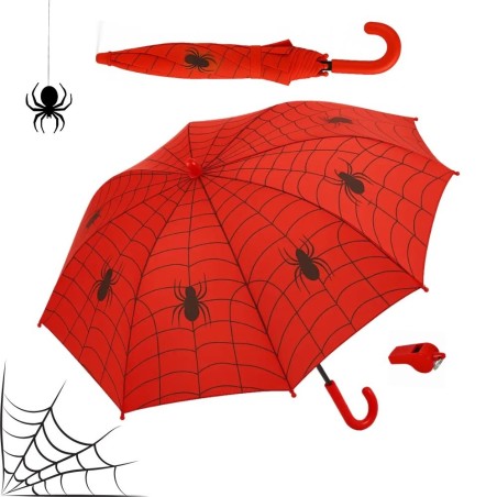 Guarda Chuva Aranha Automático Com Apito Infantil 88 Cm 8 Varetas