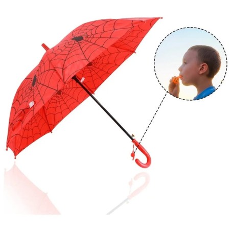 Guarda Chuva Aranha Automático Com Apito Infantil 88 Cm 8 Varetas 2