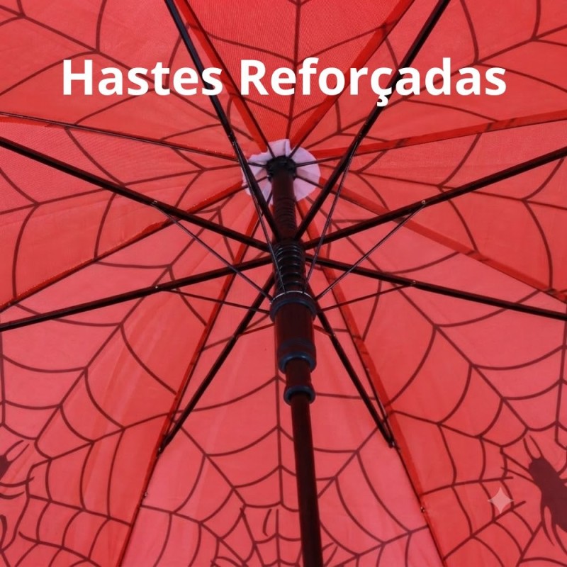 Guarda Chuva Aranha Automático Com Apito Infantil 88 Cm 8 Varetas