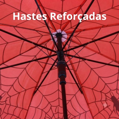 Guarda Chuva Aranha Automático Com Apito Infantil 88 Cm 8 Varetas