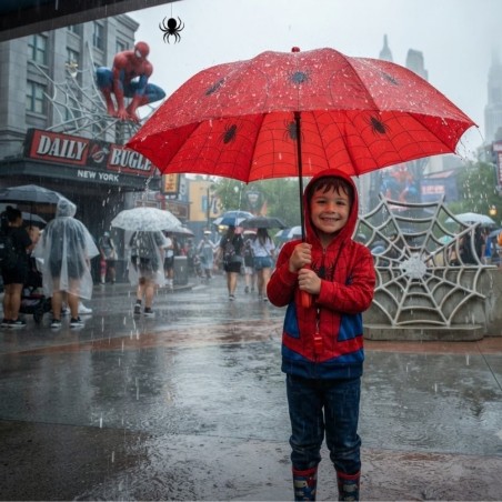 Guarda Chuva Aranha Automático Com Apito Infantil 88 Cm 8 Varetas