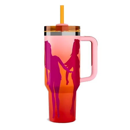 Caneca Garrafa Térmica Estampas Femininas 1200ml Com Canudo