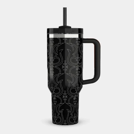 Caneca Garrafa Térmica Estampas Femininas 1200ml Com Canudo