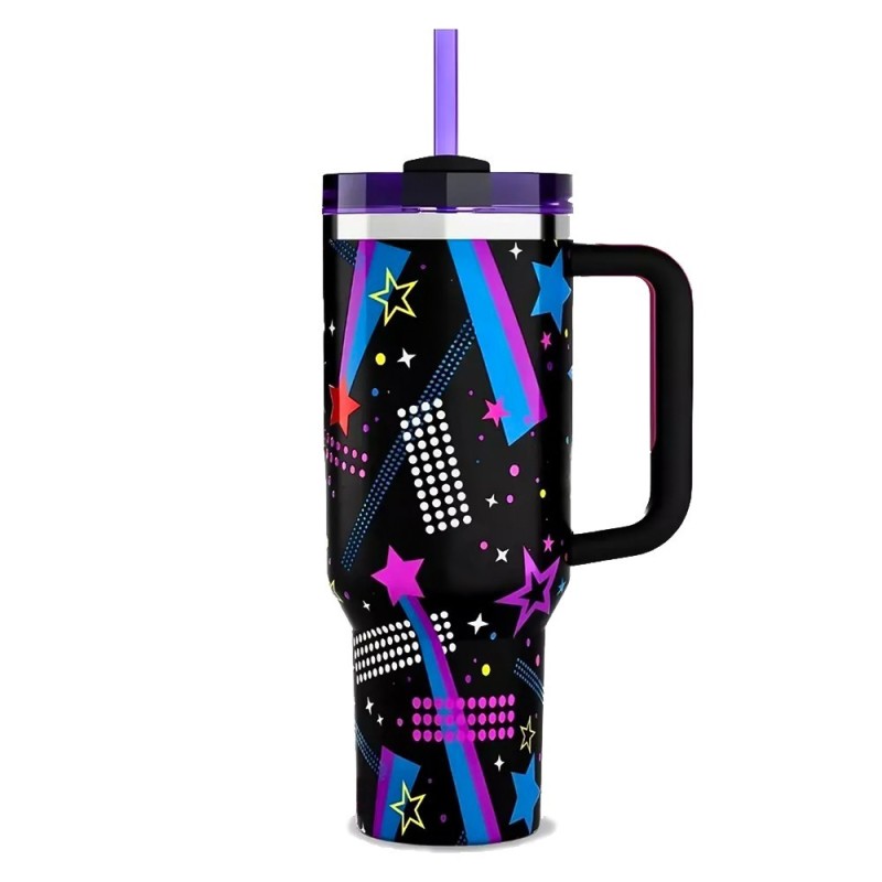 Caneca Garrafa Térmica Estampas Femininas 1200ml Com Canudo