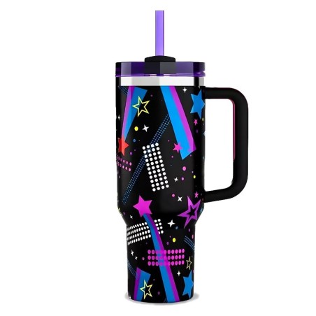 Caneca Garrafa Térmica Estampas Femininas 1200ml Com Canudo
