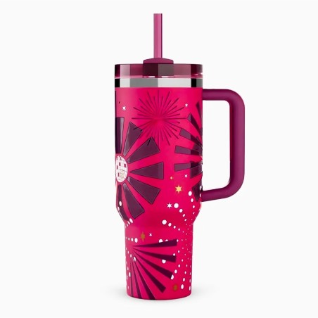 Caneca Garrafa Térmica Estampas Femininas 1200ml Com Canudo