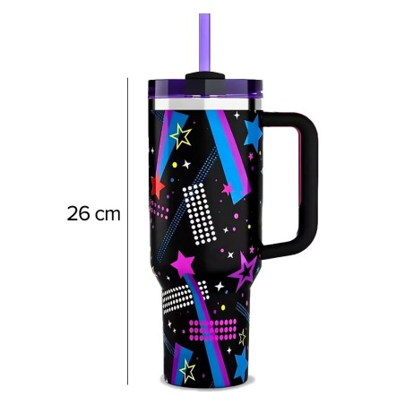 Caneca Garrafa Térmica Estampas Femininas 1200ml Com Canudo