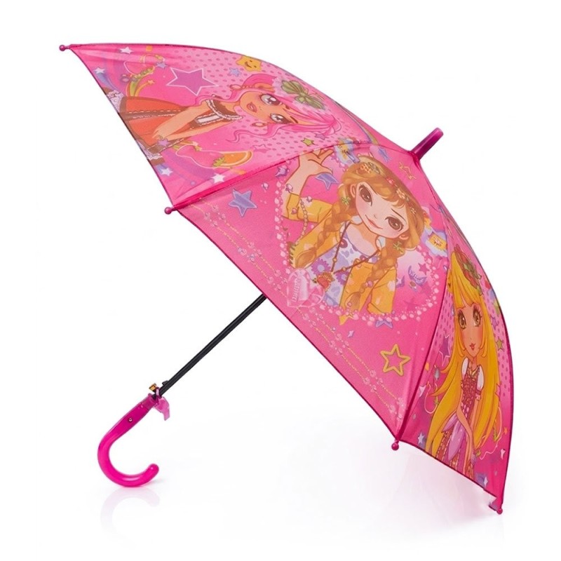 Guarda Chuva Com Apito Sombrinha Infantil Menina Estampado