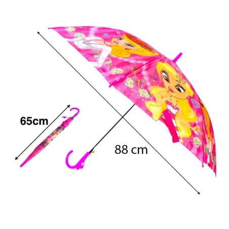Guarda Chuva Com Apito Sombrinha Infantil Menina Estampado