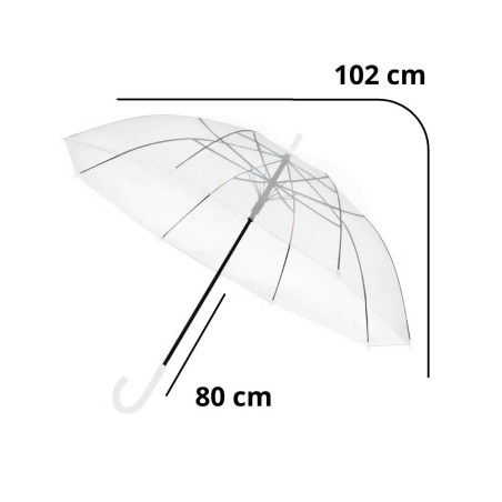 Guarda Chuva Transparente Automático Reforçado 102 Cm 8 Varetas