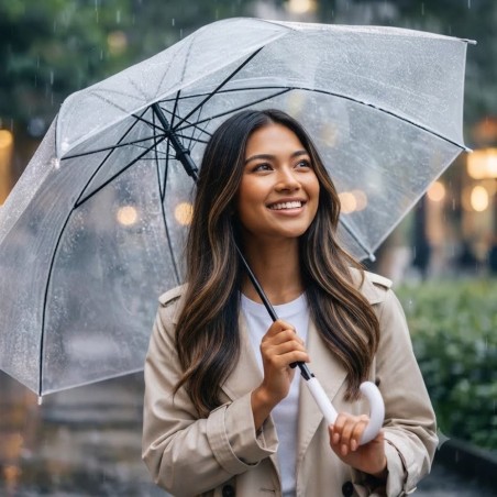 Guarda Chuva Transparente Automático Reforçado 102 Cm 8 Varetas