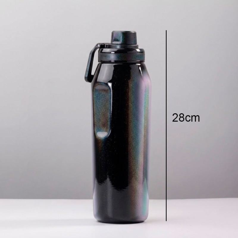 Garrafa Térmica 800ml Inox Dupla Camada Tampa Rosca Antivazamento Brilhante