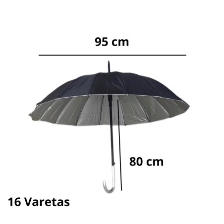Guarda Chuva Proteção Solar Automático Reforçado 95 Cm 16 Varetas 2