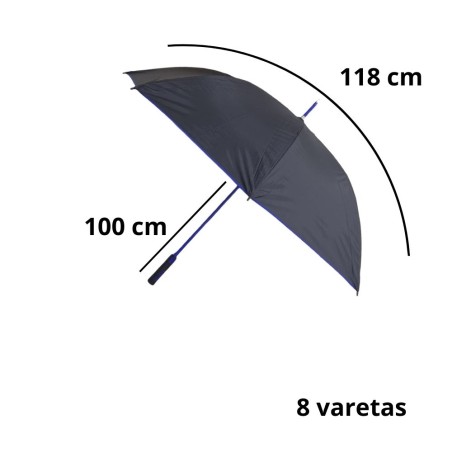 Guarda Chuva Automático Cabo Reto Reforçado 118 Cm 8 Varetas