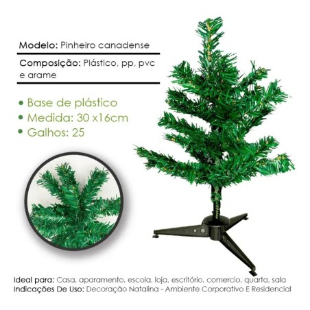 Mini Árvore Natal Verde Mesa 30 Cm 25 Galhos Casambiente