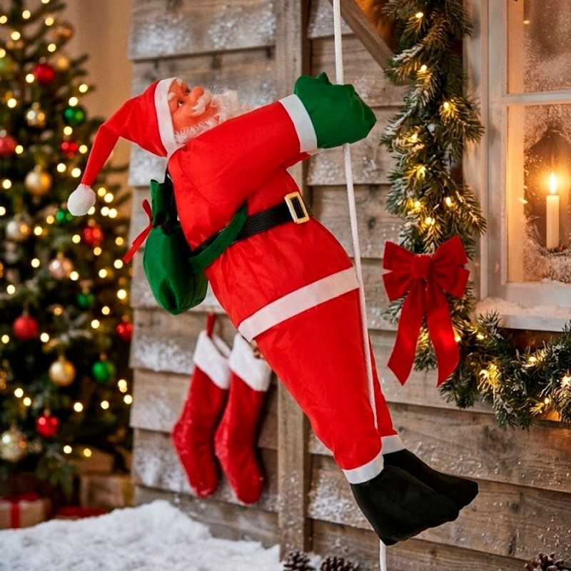 Enfeite De Natal Papai Noel Na Corda De Pendurar