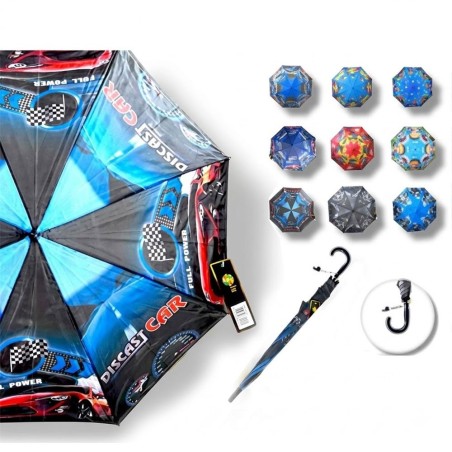 Guarda Chuva Com Apito Sombrinha Infantil Menino Estampas Variadas