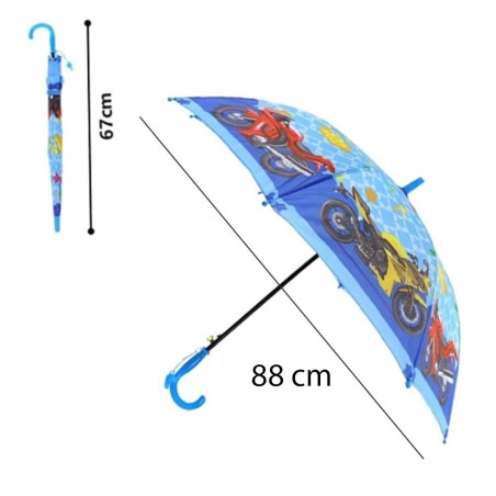 Guarda Chuva Com Apito Sombrinha Infantil Menino Estampas Variadas