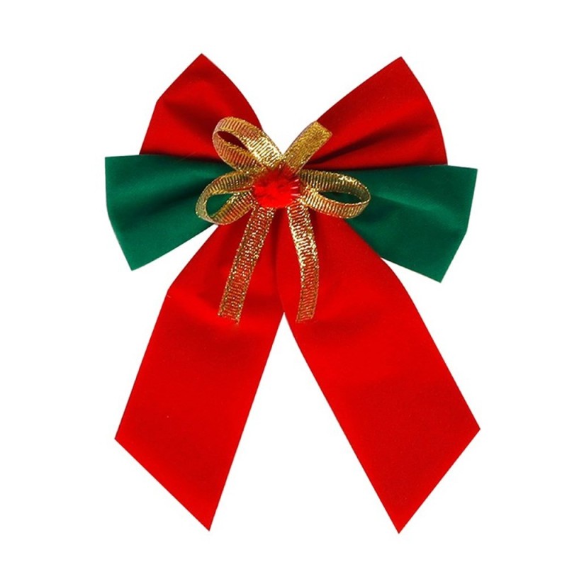 Enfeite Natalino Laço Duplo Vermelho E Verde Decoração De Natal
