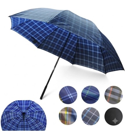 Guarda Chuva Xadrez Automático Cabo Reto Reforçado 118 Cm 8 Varetas
