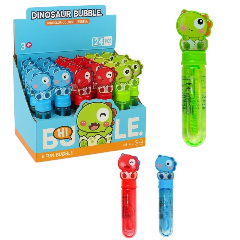 Bolha De Sabão Baby Dinossauro Colorido 14cm Infantil