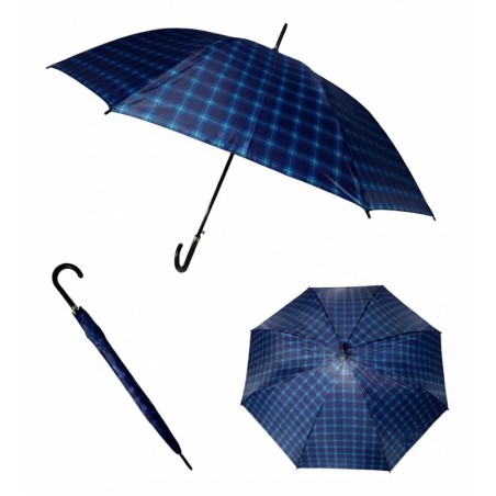 Guarda Chuva Cabo Curvo Xadrez Automático Reforçado 118 Cm 8 Varetas