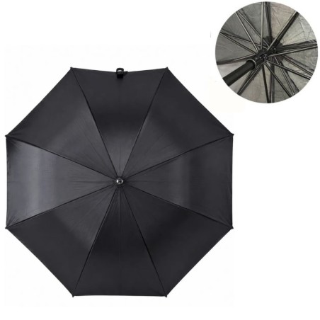 Guarda Chuva Preto Cabo Curvo Dobrável Sombrinha Reforçado 8 Varetas