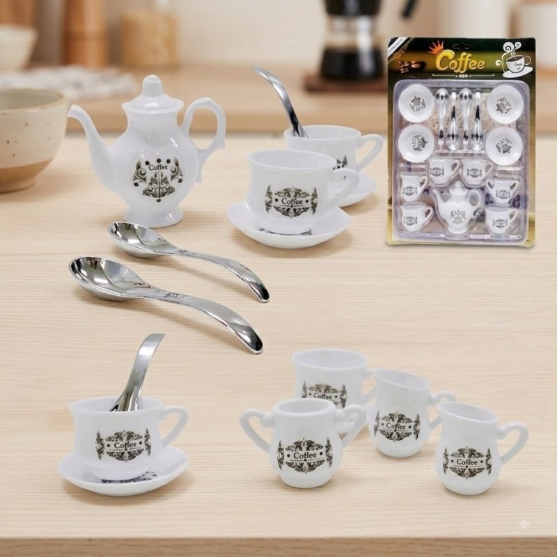 Brinquedo Kit Chazinho Cafezinho Divertido Cozinha Infantil 15 Peças