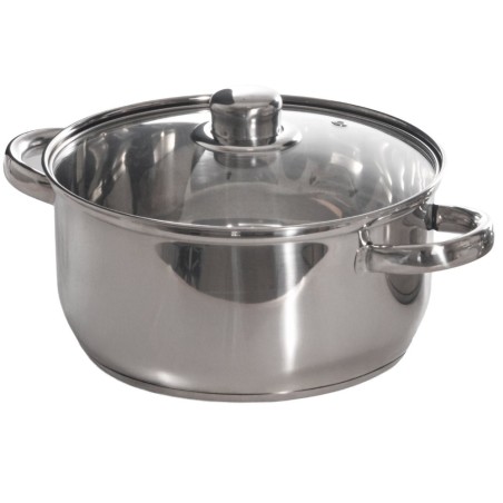 Jogo 3 Panelas Antiaderente Aço Inox Premium Escovado Com Tampa De Vidro 2