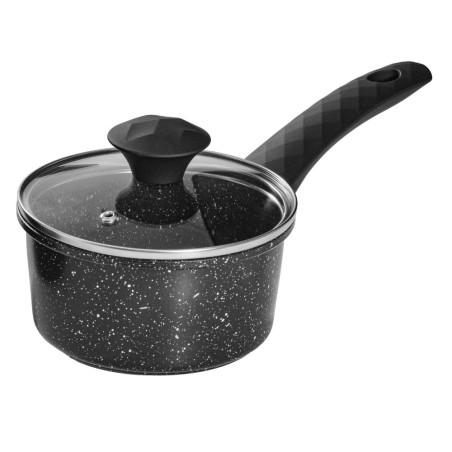 Jogo 4 Panelas Aço Inox Antiaderentes Pretas Com Tampa De Vidro